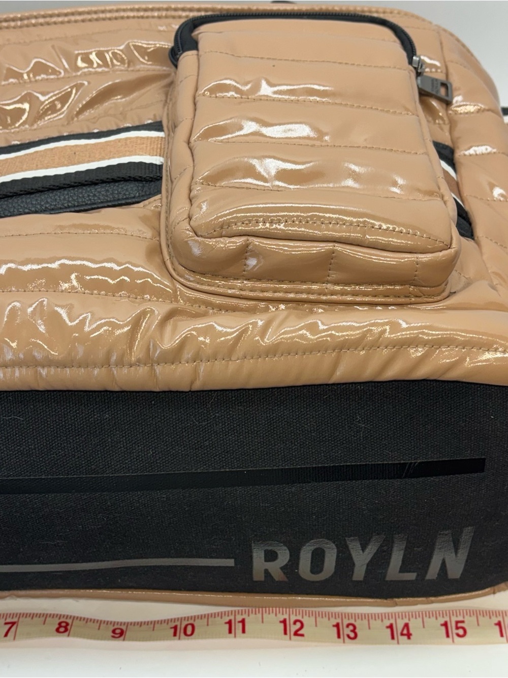 Think Royln Kira Quilted Puffer Crossbody Bag Tote Handbag Messenger Purse Tan - Picture 8 of 9